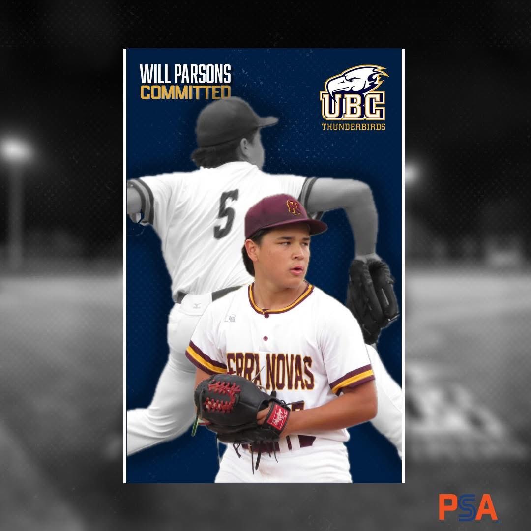 🚨Off The Board🚨

Congratulations to Will Parsons on his commitment to furthering both his academic and athletic career at the University of British Columbia starting in the fall of 2025!

Will’s dedication as a switch-handed pitcher and his commitment to excellence in both