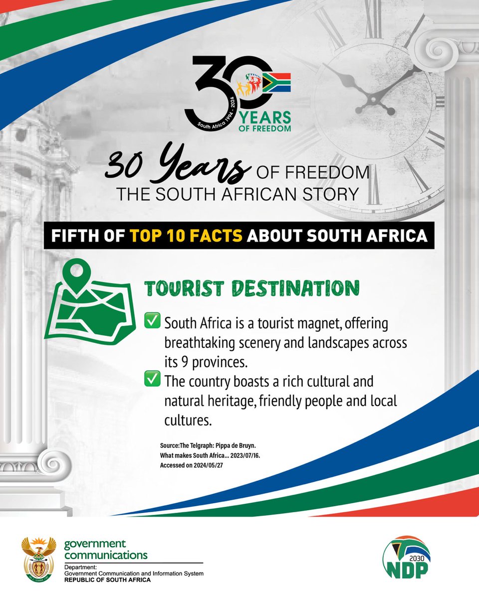 GovernmentZA's tweet image. #30YearsofFreedom| Vibrant cities, stunning safaris, and endless adventures. South Africa has it all! Don’t just dream about it, experience it. #GovZAUpdates #GimmeSummer #Shotleft #ShareSouthAfrica