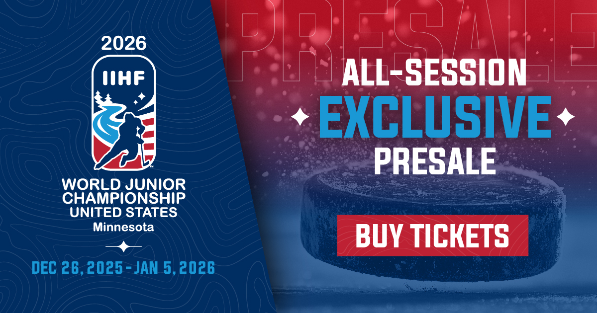 🚨 Don’t miss your chance to watch the future of hockey battle for gold from the best seats at the best price! 🚨 All session tickets to the 2026 IIHF World Junior Championship are available now! 🏒  Save your seat with promo code 26HOCKEY bit.ly/3VNHVb0