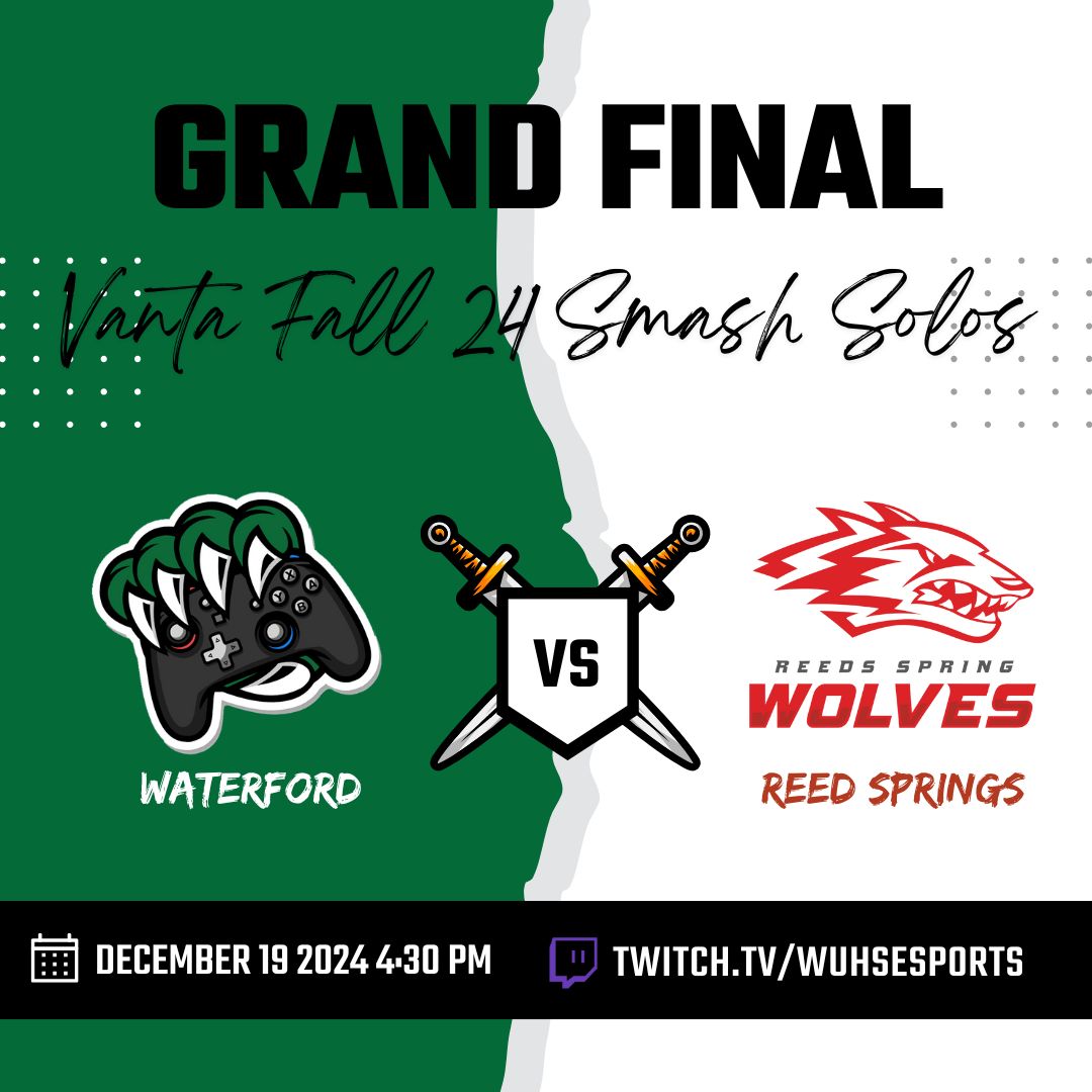 Our champ is back in the grand finals of Vanta Solos to defend his title. Adam fights for another trophy for his case! Lets turn that 1x into a 2x... 

Also, catch out our Rocket League team taking on Ashland High School before our smash final!

buff.ly/3mjN8IZ