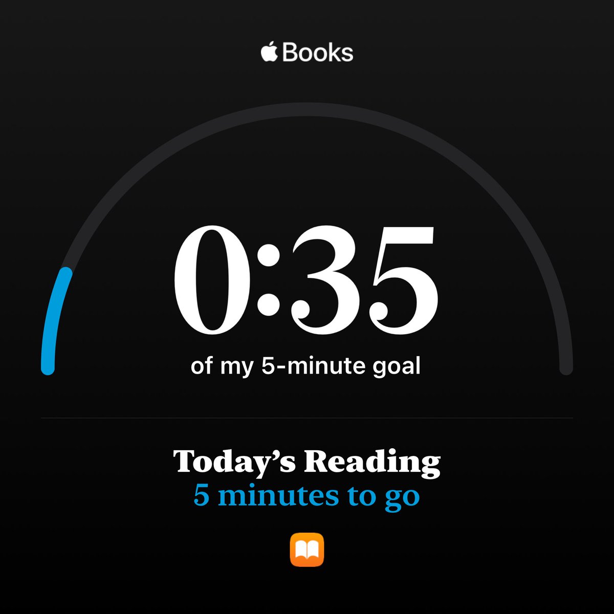 Here’s my reading progress for today. Set your own #ReadingGoals on <a href="/AppleBooks/">Apple Books</a>. apple.co/ReadingGoals