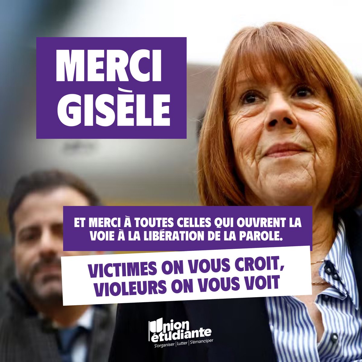 Les violeurs de Gisèle Pélicot ont été reconnus coupables devant la justice aujourd'hui, à la suite d'un procès historique.

Le combat doit désormais continuer pour toutes les victimes de violences sexuelles et la fin du patriarcat.

Merci Gisèle d'avoir ouvert le chemin. 💜