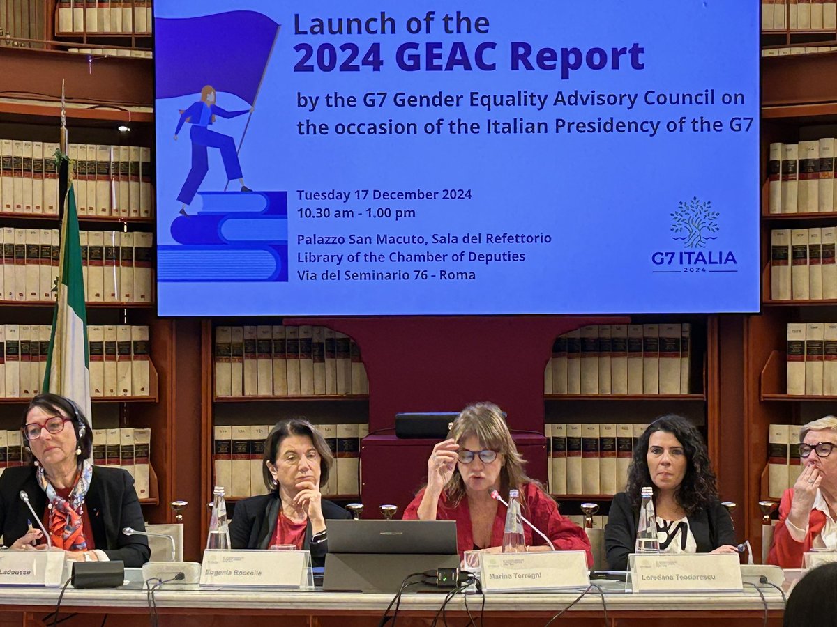 “To forge a path toward lasting peace, women need to rise as leaders with full agency”. Honored to share the report of the #G7 Gender Equality Advisory Council (#GEAC) as a member appointed by Italy and rapporteur on #women in #conflicts 👉🏻pariopportunita.gov.it/media/igsn3a34…