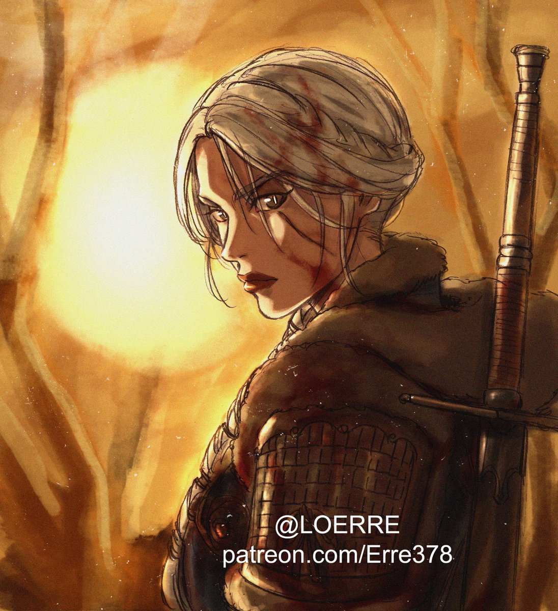 LOERRE1's tweet photo. Cirilla Fiona Elen Riannon Fanart!
"Gods there are no gods, here there are only monsters!"
HD on my patreon! #TheWitcher4 #cirillart #cintra #fanart #illustration #tributeart #art https://t.co/n9XX1OVxSL
