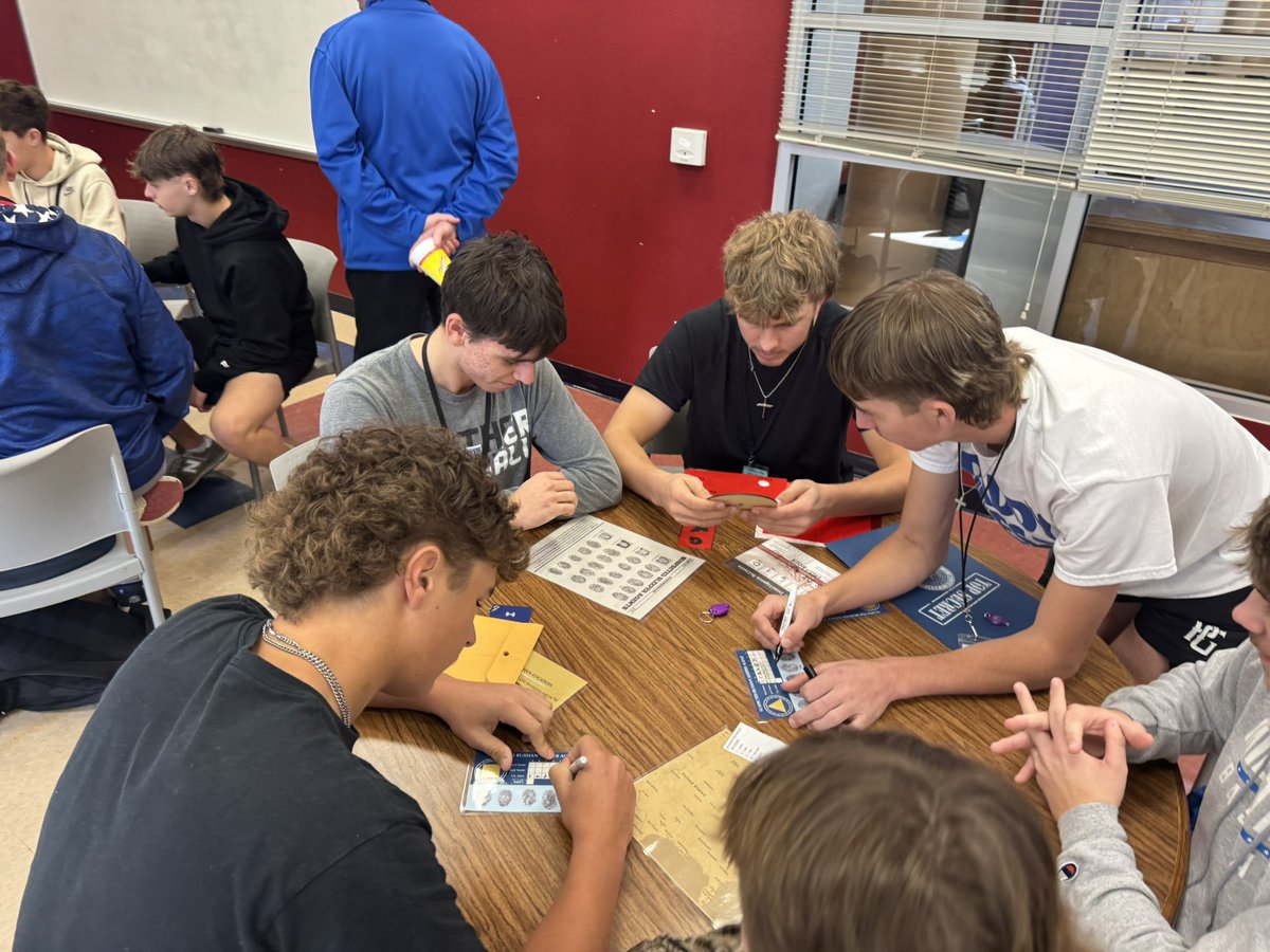 MHSPantherBBall's tweet photo. Panther Baseball had a blast wrapping up the off-season with some @blueopsmission fun. It was entertaining watching these young men work together to figure out the puzzle. #RISAEAbove https://t.co/4dobV1dgIN