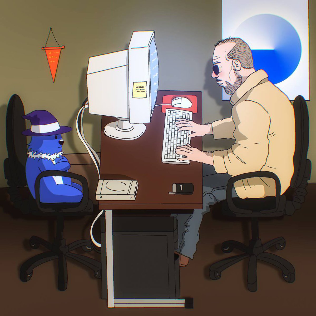 Chapter 6: Boomer, the Nostalgic Sage 🌐📜

At an old internet café, Warpie spotted Boomer, a gray-haired figure surrounded by stacks of floppy disks and ancient monitors. He was reminiscing about the early days of the web 🌐.

— “Boomer, your knowledge of the past can guide us