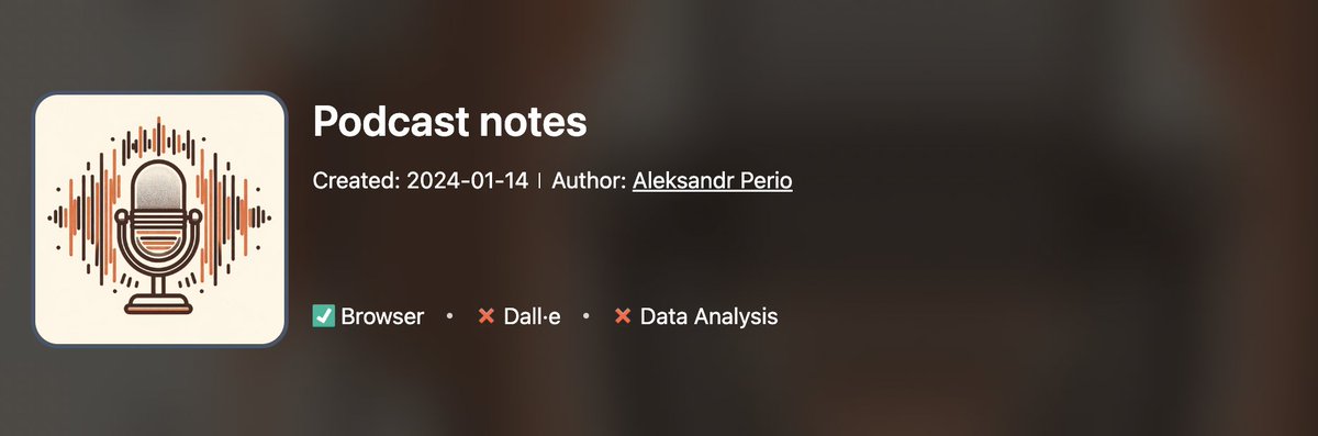 gpts123's tweet image. #GPTSintro Maximize your podcast experience with Podcast Notes! Summaries, insights, and key takeaways at your fingertips. Try it now! 🎙️💡
🔗gpts123.ai/gpt/2ca06d35-e…