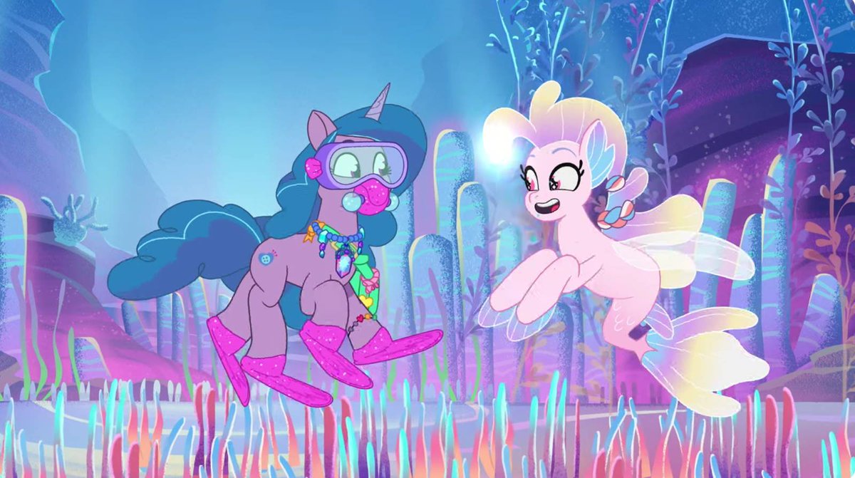 JesslmcJessica's tweet photo. The Moonscout heart in me is crying after the recent TYT episode, but I am glad to see Izzy getting along with Destiny more after The BlockyWockys.🐚🎨
#mlp #mylittlepony #mlp5 #izzymoonbow #destiny #destizzy https://t.co/ml85gWE4p4