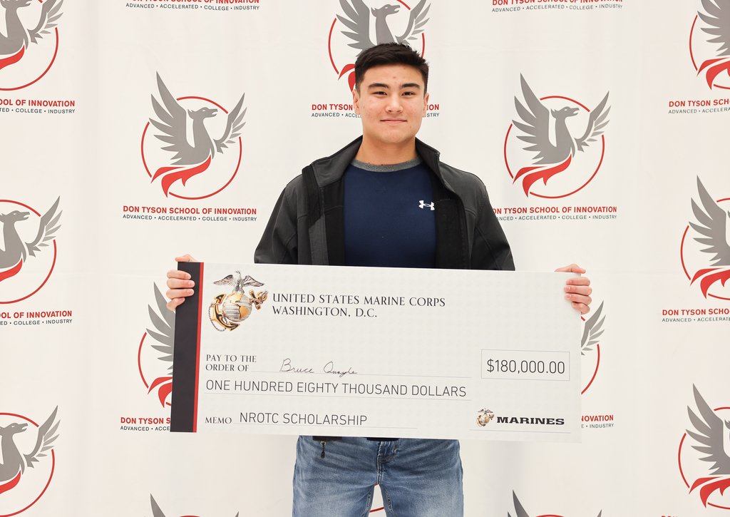 sdaleschools's tweet photo. Bruce is a perfect example of the success the Springdale family inspires!  He earned a prestigious 4-year full-ride NROTC Scholarship for his academic excellence, physical fitness, and character. Next stop: Texas A&amp;M University! 🌟👏 #SpringdaleFamily https://t.co/v4SCX2MkCc