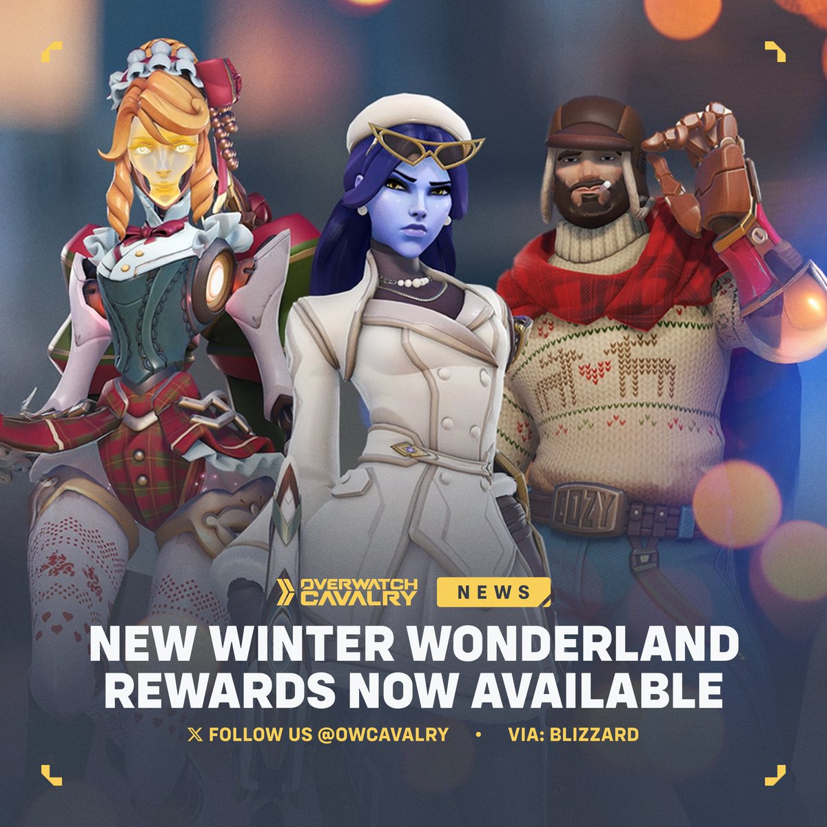 Earn NEW Winter Legendary Skins in #Overwatch2 🎁

Jump in game now and start earning Merry Marionette Echo, Cozy Cassidy, and Winter Chic Widowmaker by completing up to 9 games.