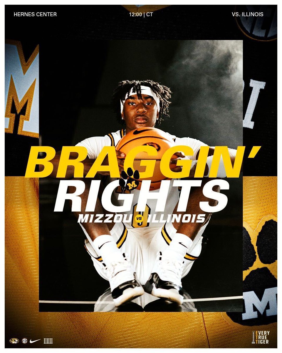 Tigers vs. Illini. Noon tip-off. Be there for the biggest showdown of the season. 🐯
#ETTB #MIZ @mizzouhoops
@mizzouathletics

📆: Sunday, December 22
⏰: 12pm CT
🏟️: Enterprise Center - St. Louis, MO