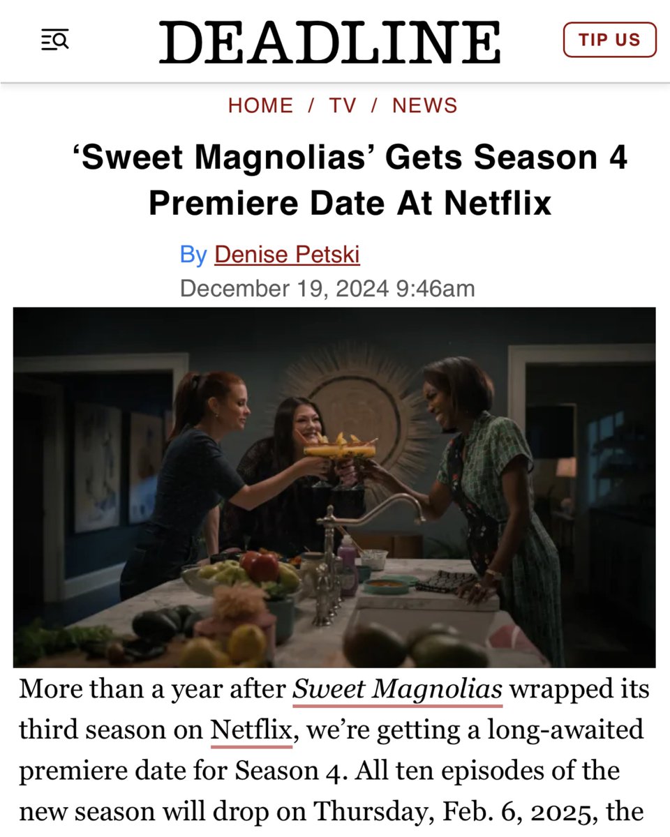 Season 4 of Sweet Magnolias drops February 6th! See ya there!
