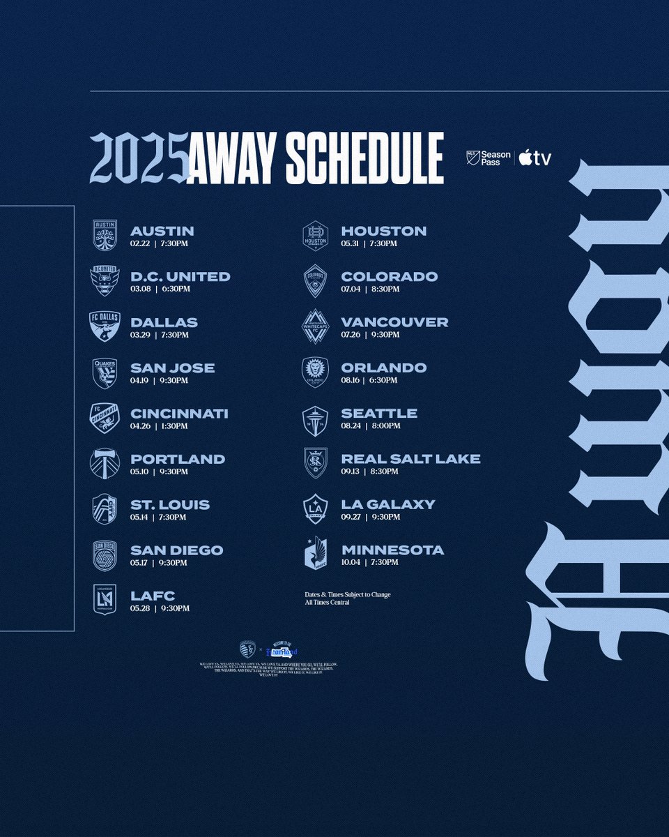 Home &amp; Away – here's your 2025 regular season schedule 🗓️ #SportingKC