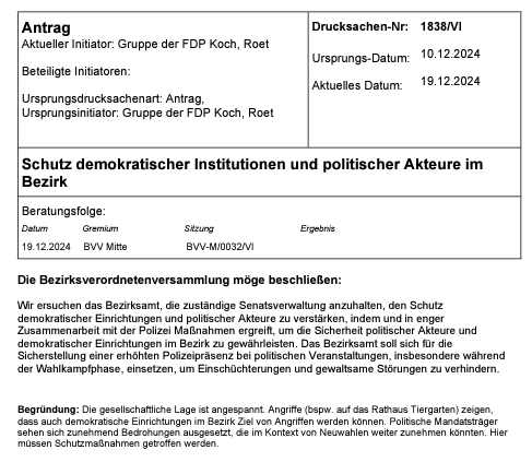 Schlimm, dass wir solche Anträge stellen müssen. Gut, dass er in der heutigen #BVVMitte einstimmig angenommen wurde. 

@JPLkoch <a href="/FDPBerlinMitte/">FDP Berlin Mitte</a>