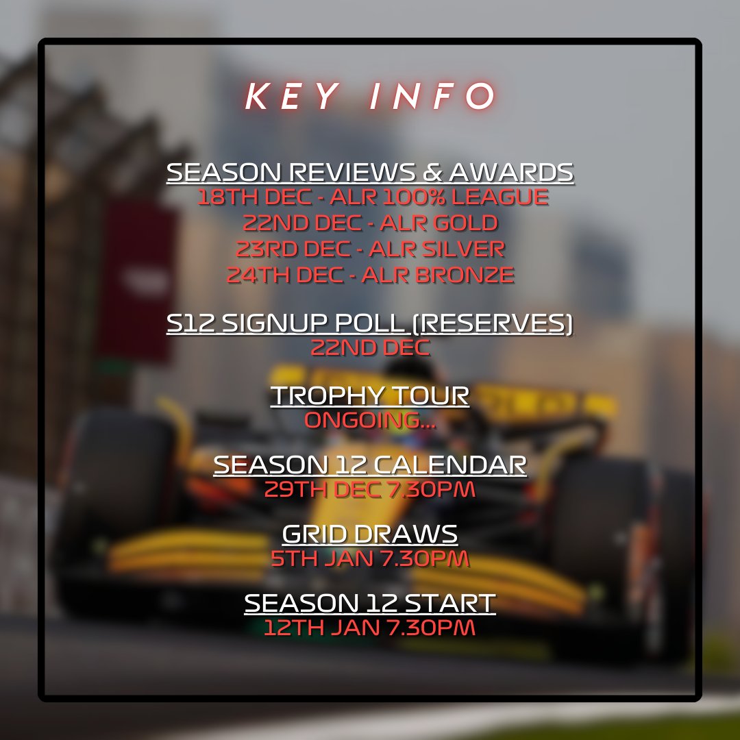 ALR_Esports's tweet photo. THANK YOU FOR AN AMAZING SEASON 11!! ❤️

ENJOY THE CHRISTMAS HOLIDAYS AND WE WILL SEE YOU BACK ON TRACK IN 2025! 🎄🎅 https://t.co/JC5fXZtISr