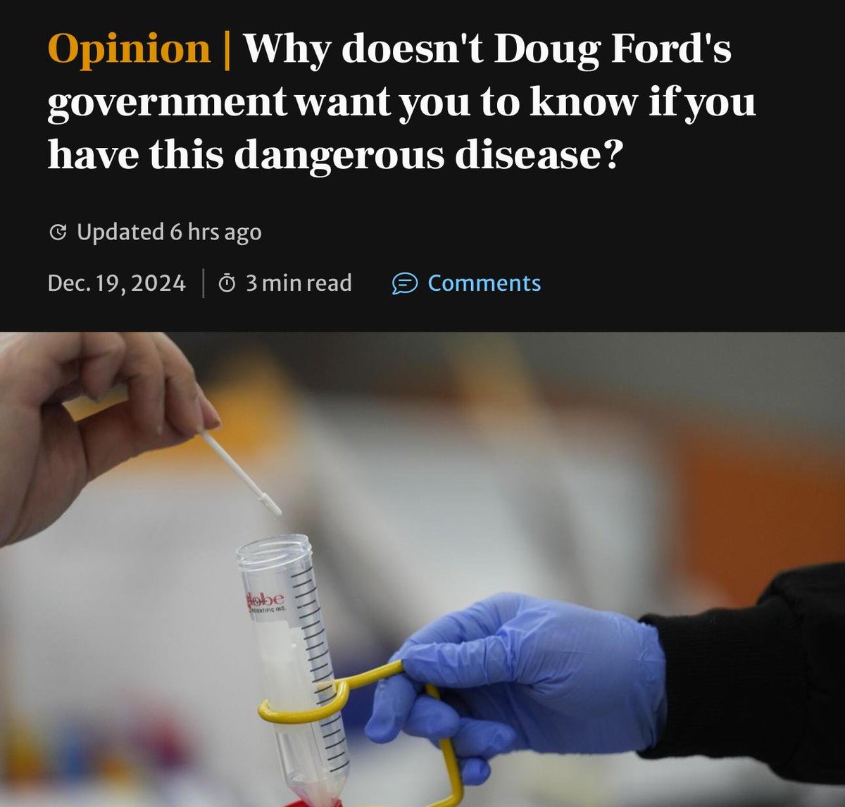 Don't test, don't know, don't treat, don't care. The story of COVID-19 in Ontario and Canada. "Far too little effort has gone into informing the public about the long-term health hazards posed by repeated COVID-19 infections". By <a href="/DrGorfinkel/">Iris Gorfinkel, M.D.</a> 
thestar.com/opinion/contri…