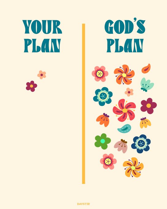 PositivePrayers's tweet image. Your plan or God's plan?

Sometimes, we need to let go of our own ideas and trust in God's plan for us. It may not always be easy, but it will always lead us to where we need to be.

Trust in Him and see where He takes you!

#GodsPlan #TrustInHim #LetGoAndLetGod