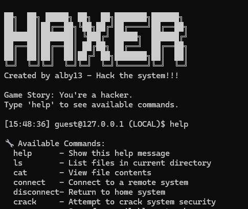 alby13's tweet photo. Check out this text-based game I cooked up with a little help from AI! Explore a virtual network, crack systems, and complete missions. Strategy!
Code Created by Gemini 2.0 Flash Thinking
#AI #ArtificialInteligence #GameDev #Python #HackerGame #indiegame
https://t.co/4Jrbg66ZyW https://t.co/p7on4s34Fa