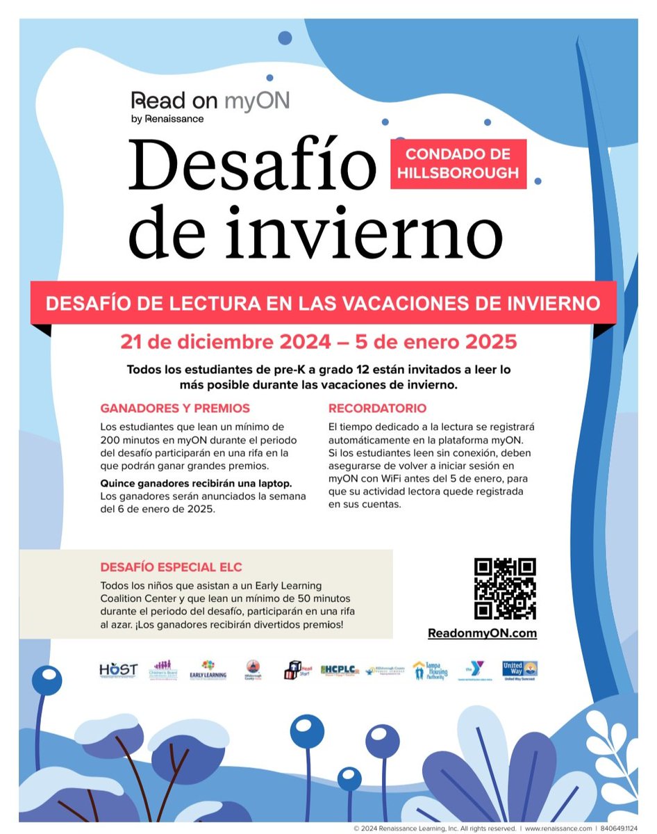 Your child could be 1 of 15 winners of a new laptop If they read 200 minutes or more over the break!!! See the attached flyers.
#MyOn #readingforpleasure