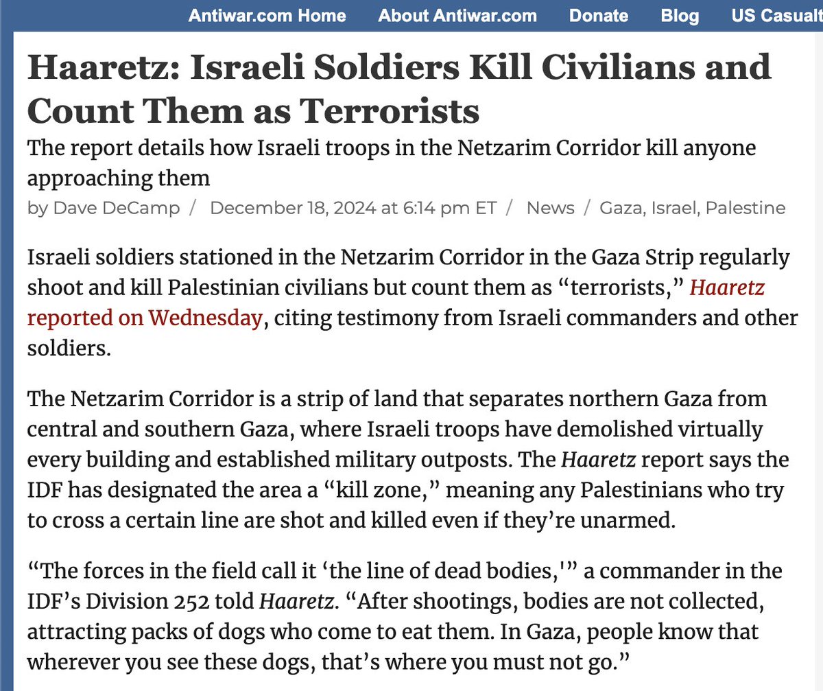 caitoz's tweet image. Just so we’re all clear, it is a fully established fact that the IDF is *deliberately* killing civilians in Gaza. There was a time in the early days of the genocide when this could be disputed, but that is no longer true. The facts are in and the case is closed. It’s happening.