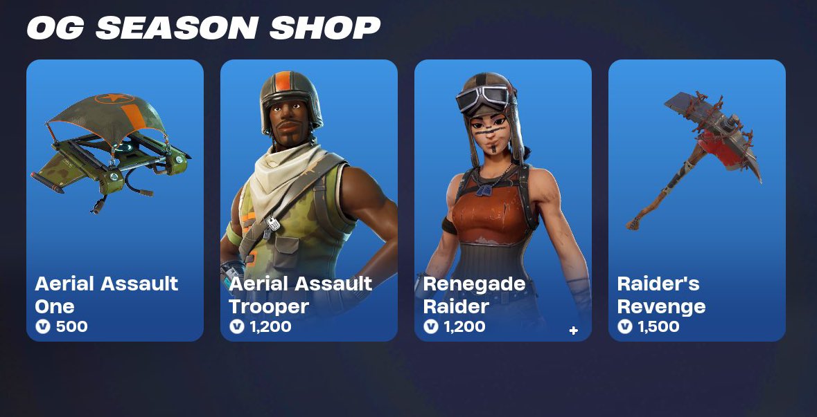 Renegade Raider &amp; Aerial Assault Trooper are now purchasable in the #Fortnite itemshop for the first time since Chapter 1 Season 1

Use Code 'ShopRoyale' to support me ❤️ #EpicPartner