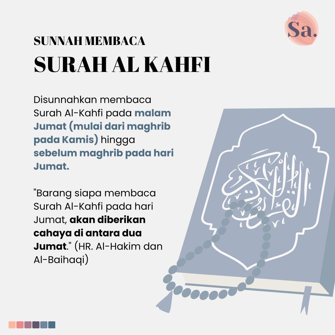 salihaofc's tweet photo. "Barang siapa membaca Surah Al-Kahfi pada hari Jumat, akan diberikan cahaya di antara dua Jumat." (HR. Al-Hakim dan Al-Baihaqi) https://t.co/slWmWugICu