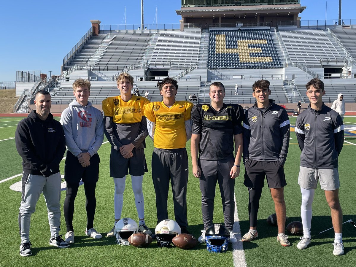 Congratulations to Brent Fardette on his selection to play in the U.S. Army All-American Bowl this Saturday in Texas! Brent proudly representing Chiefs Football at practice today, joining The Specialists as one of two punters. #GGL24 🔴⚪️