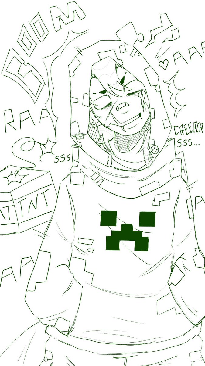 I'm not dead also creeper. I've been obsessed with the craft sooo yea... I drew this
