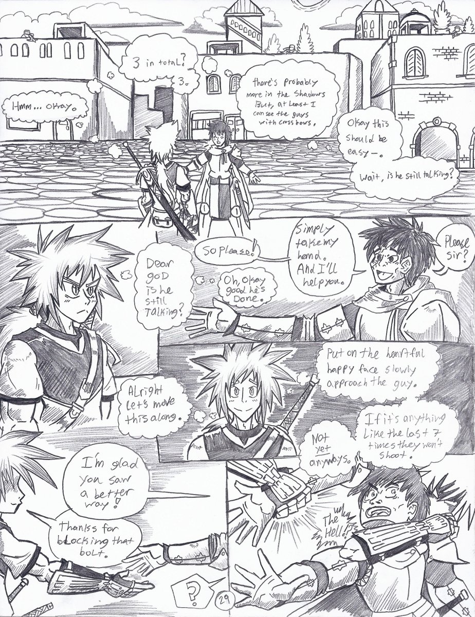 BurningSwordsm1's tweet photo. forgot the background people
Page 29! #magicircle #comics #manga #artmoots #artmoot #indiecomics #art #MAGIC #fantasy #cringe #anime #fight #Fights #Action #drama #powermoves #cool #ComicArt #PencilTest #anger #badwriting #Mystery #moveon #better #story #lore #MYSTERY #SwordsUp https://t.co/zlbKUHqNpU