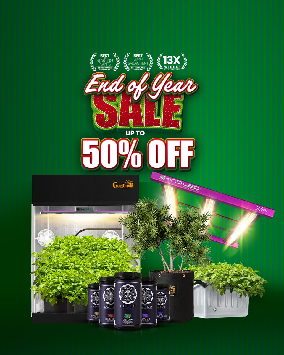 SuperCloset's tweet photo. 🎉🌿 Wrap up your year with our biggest sale yet and save up to 50% on systems and accessories. Whether you're upgrading your setup or starting fresh, our award-winning grow solutions ensure your garden flourishes all year round! 🌱💡

🔗 https://t.co/s9hJJaE4GA https://t.co/BMvfBknawE