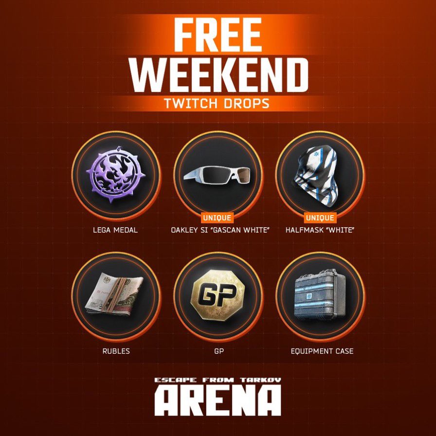 trevyr_'s tweet image. We’ll have DROPS for @tarkovarena this weekend! Starting December 20, 9:00 GMT/ 4:00 EST to December 23, 9:00 GMT/ 4:00 EST.

We’ll also have some giveaways! 🔑 
twitch.tv/trevvyfps

tarkov.com/s/fw_arena
#FreeWeekend #TarkovArena
