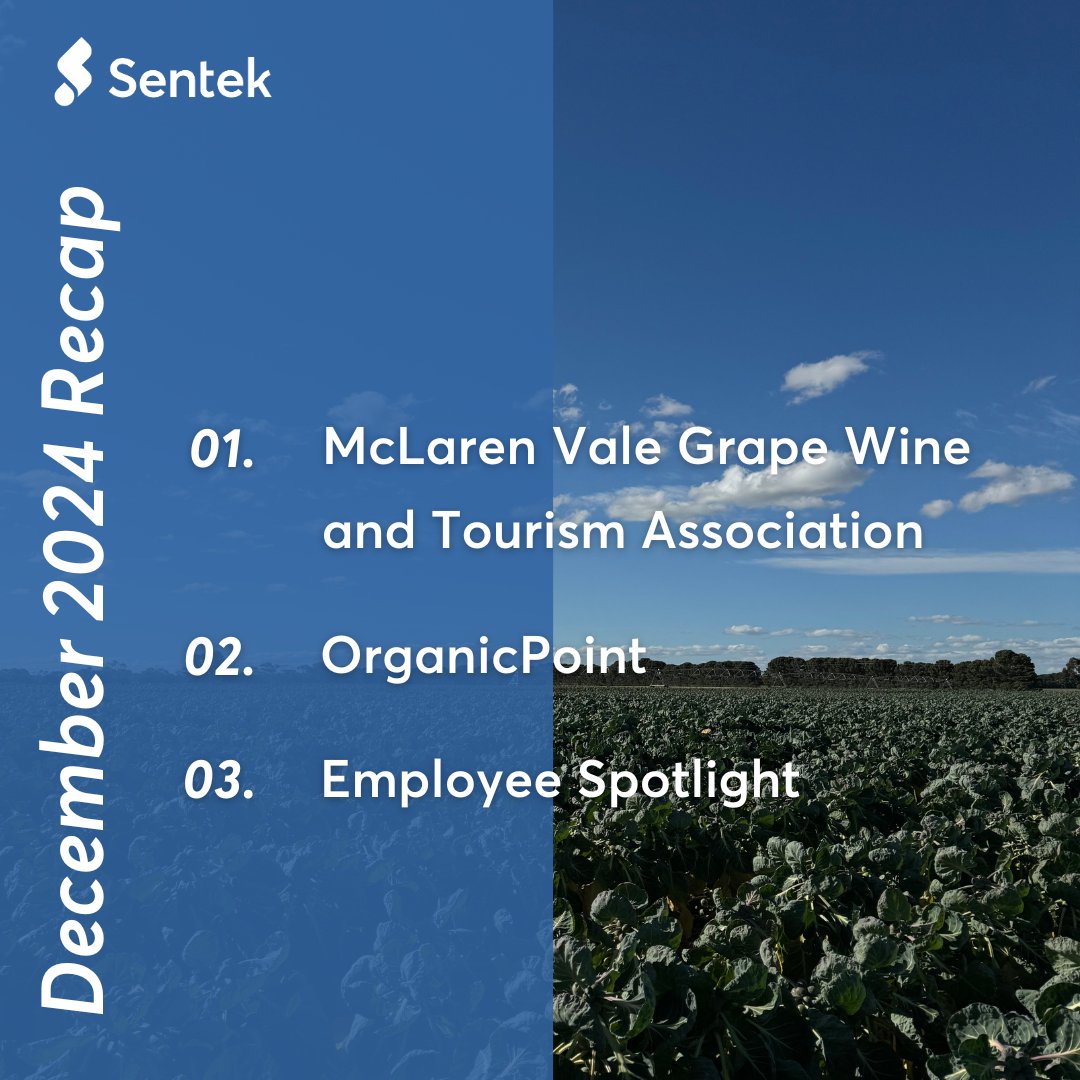 SentekTech's tweet image. Here is a short recap of what we have been involved in during December!

#Sentek #Galcon #decemberrecap #installation #drillanddrop #tapered #undisturbedinstallation #McLarenVale #grapes #soilmoisture #australianmade #senteksaveswater #MVGWTA #strawberry #adelaidehills