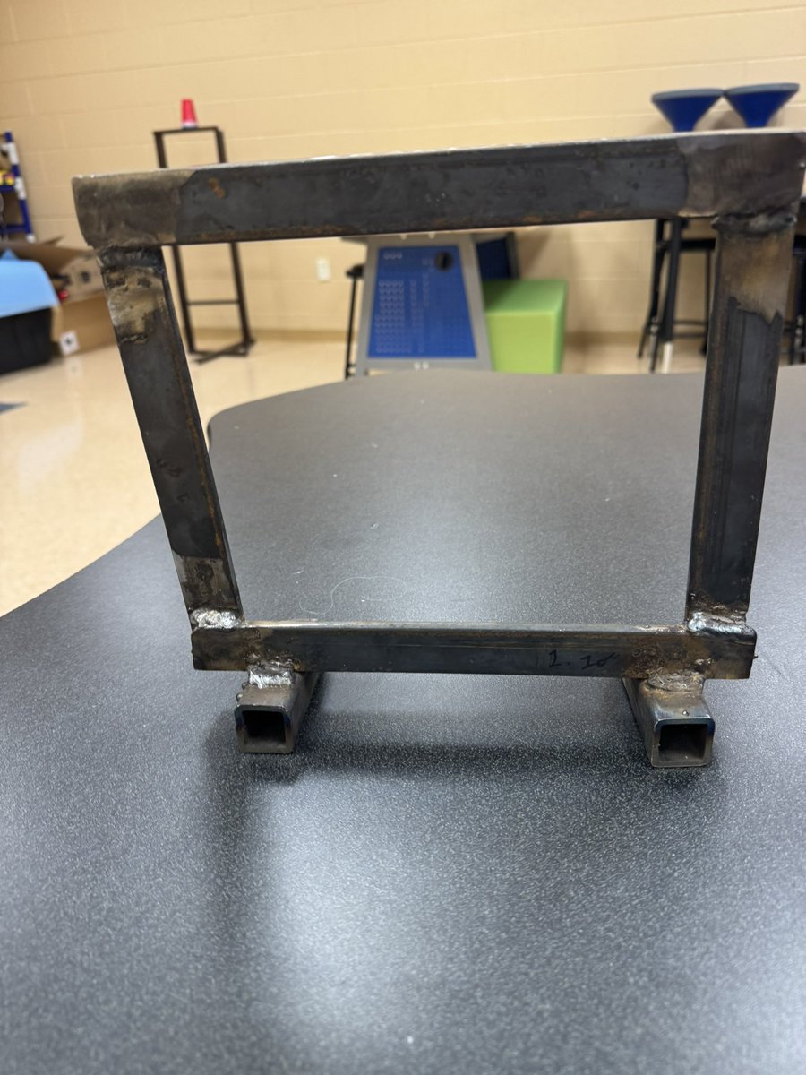 What happens when you decide to collaborate with the high school Welding teacher…..excited students at both levels. Buddy welding a picture frame to expose the 7/8th graders to a possible career opportunity. #futurepioneers