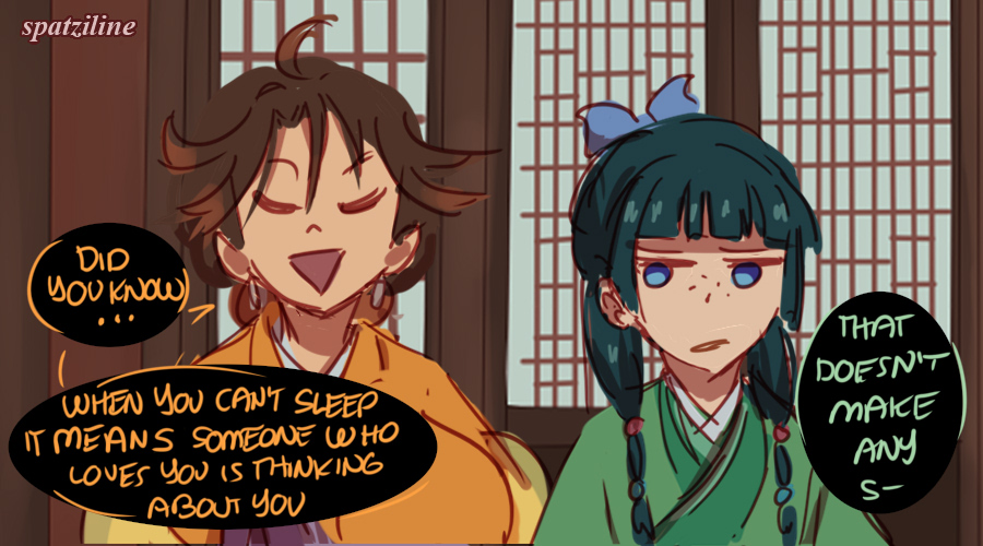 「Jinshi can't stop thinking about Maomao 」|Spatzilineのイラスト