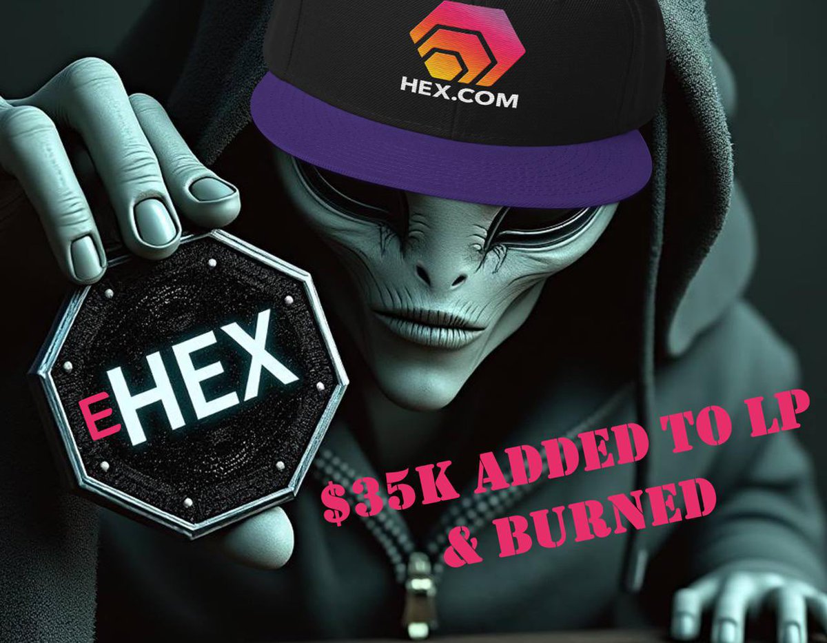PulseTGC's tweet image. The Grays had a conversation with the Orbs and after deliberations decided creating a new eHEX LP was strategically important. 

pTGC just created a brand new $35,000 pTGC/eHEX liquidity pool and burned it. 

Now that the Grays is loading up on eHEX how big will the LP get? Time…