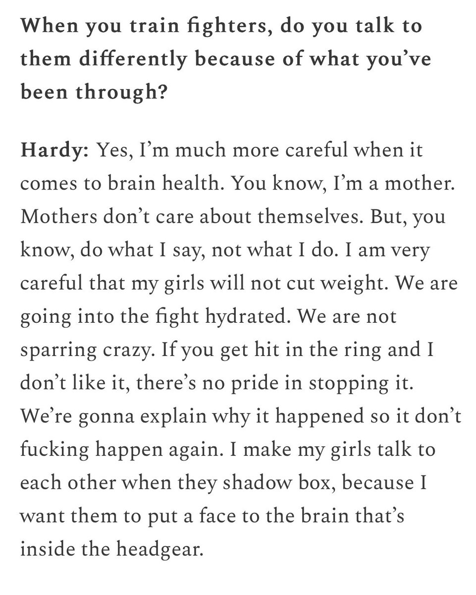 erikmagraken's tweet photo. Great stuff from @HeatherHardyBox 

Took too much brain damage in her career.  Making sure others learn from the price she paid. https://t.co/nKN9DEnqhp