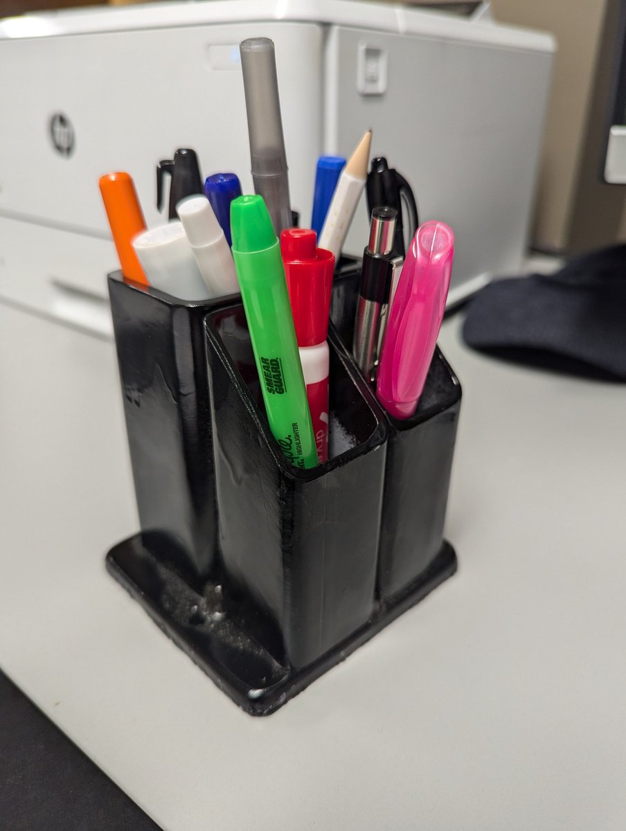 Students in our Machine Tool Tech Class in our new CTE center made heavy duty metal pencil holders for all the staff at GHS!