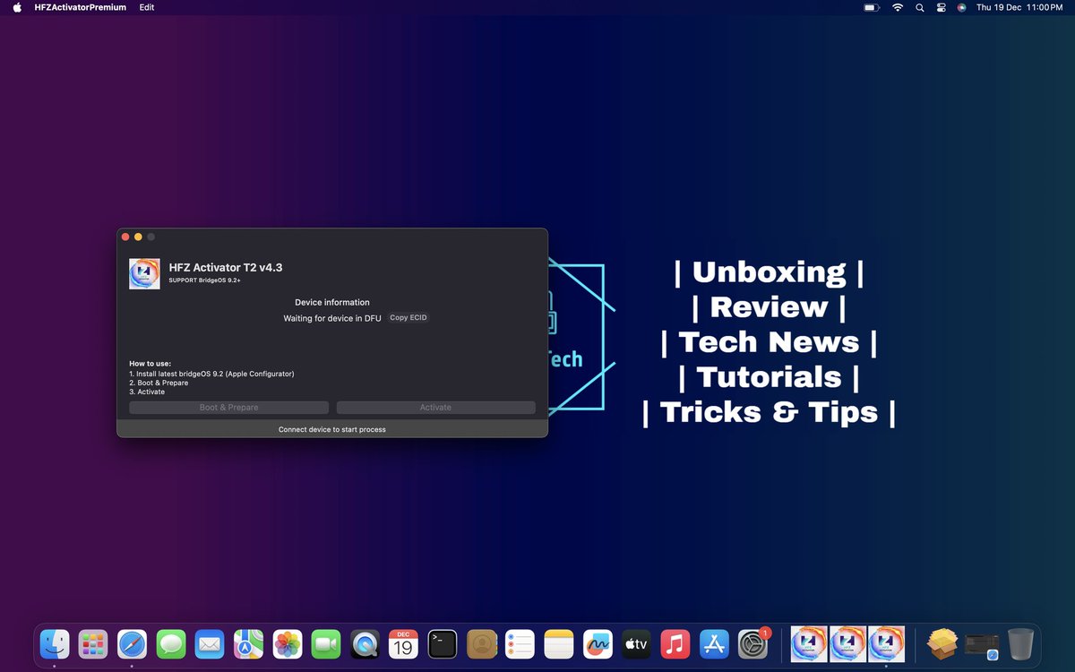 iamjustatechh's tweet image. 💻👨‍💻🔥 NEW HFZ T2 ACTIVATOR PREMIUM v4.3 Untethered iCloud Bypass T2 Macs

💻 Mac Tool 
🆕 iBridge 9.2+ &amp;amp; Latest MacOS Sequoia 15.2+
✅ Instant
✅ Reboot
✅ Untethered
✅ OTA Update
✅ Force Restart

📱 Full Video Guide : youtu.be/d3dW2iTW1KM