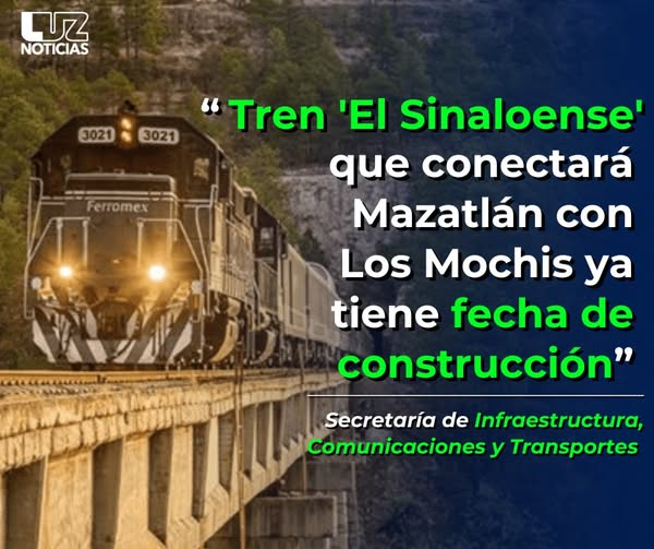 luznoticiasmx's tweet image. 🚈 Ya hay fecha para la construcción del #tren de pasajeros &quot;El #Sinaloense&quot;, que conectará Mazatlán con Los Mochis 
🔗Link en comentarios👇🏼