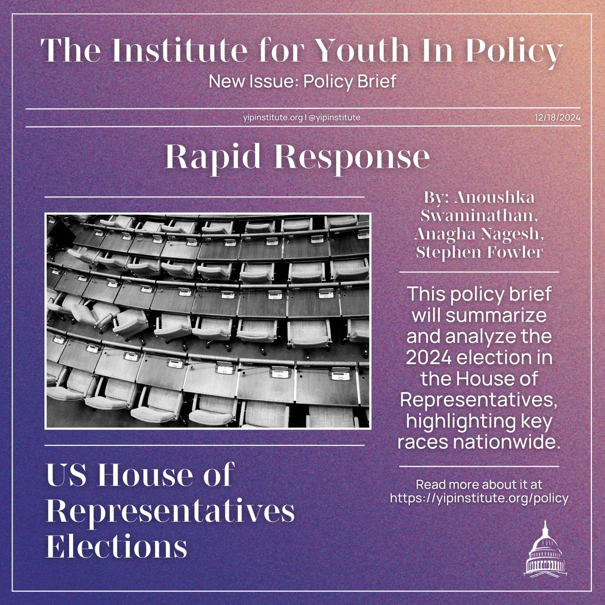 Republicans secure a trifecta, controlling the Executive, Judicial, Senate, and House with a narrow 220-215.

GOP policies (tax cuts, border, deregulation) face challenges due to slim House majority and factional gridlock.

Read more about it: yipinstitute.org/policy