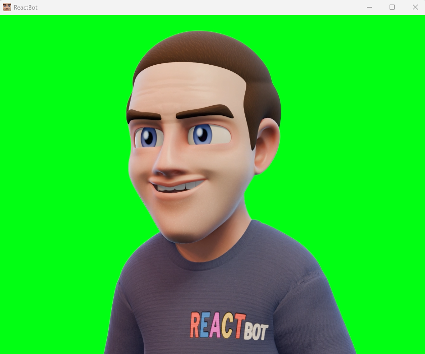 jacksfilms's tweet photo. You can now play as ReactBot.

ReactBot.exe is a free program you can run alongside any media you want. Press F7 to make him say one of 700+ phrases and reactions. Use software like OBS to key out the green screen, move him around, resize him, etc.

https://t.co/sHQHhuKTEV https://t.co/MJQLY5ZSgY