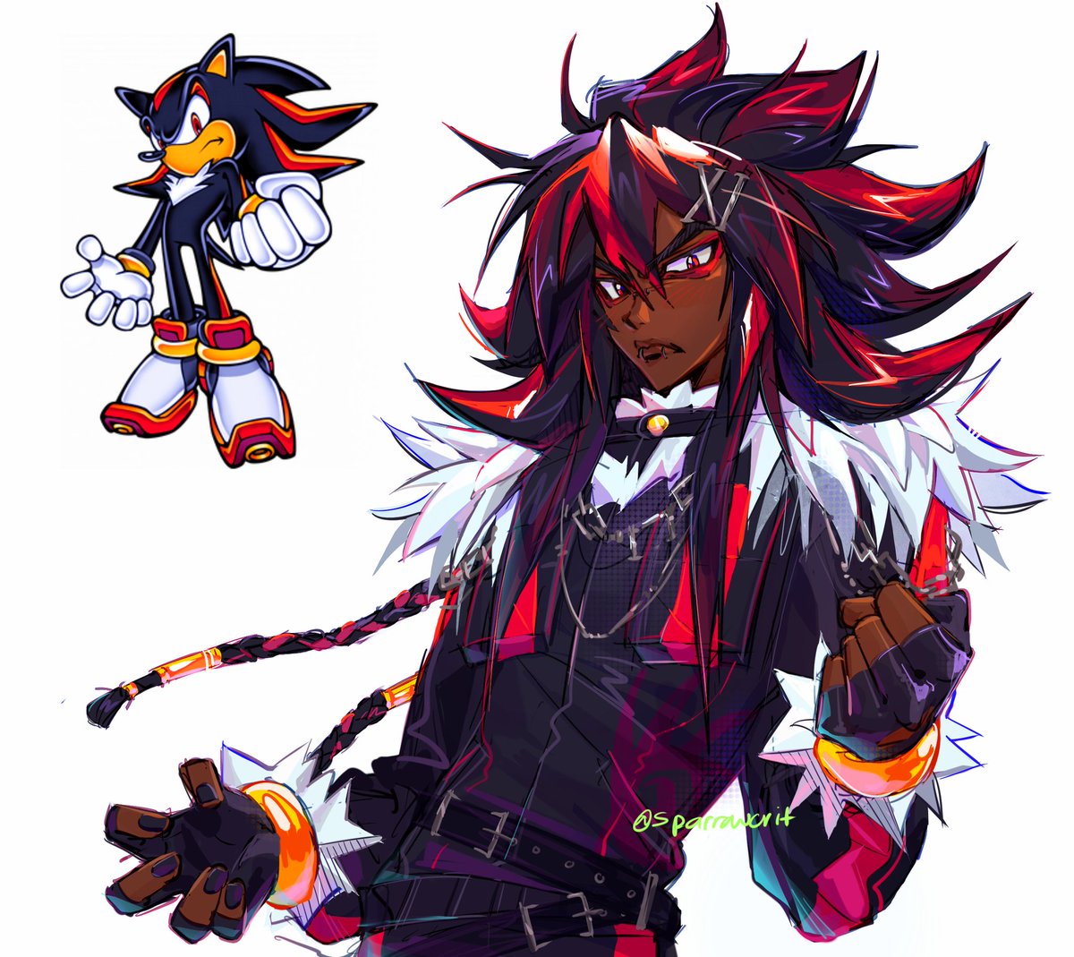 sparrowcrit's tweet photo. Genuine thank you for all the love on these so far, so unreal

this one's just an updated version of the design I had last year!

#shadowthehedgehog #sonic https://t.co/3wBc9vKO94