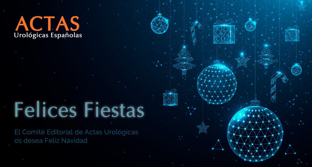 El comité editorial de <a href="/actasurologicas/">actasurologicas</a> les desea una Feliz Navidad 🎄🎁 ⛄️
“Que en el año 2025 se cumplan todos vuestros objetivos científicos para mejorar todavía más la Urología 🇪🇸”