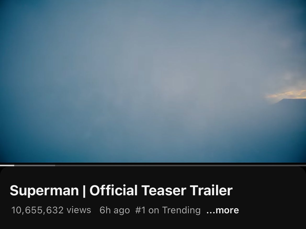 EverythingDCU_'s tweet photo. #Superman trailer has crossed 10M views in just 6 hours! Insanity 🔥 https://t.co/4JGN4gD3Tx