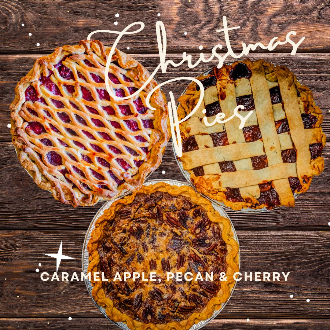 The holidays are sweeter with a pie at the center of the table—and the memories made around it. 🥧✨ Pre-order your caramel apple, pecan, or cherry pie by Friday at 5 PM to make this Christmas unforgettable. 🎄❤️ butteredupbakery.com/pies