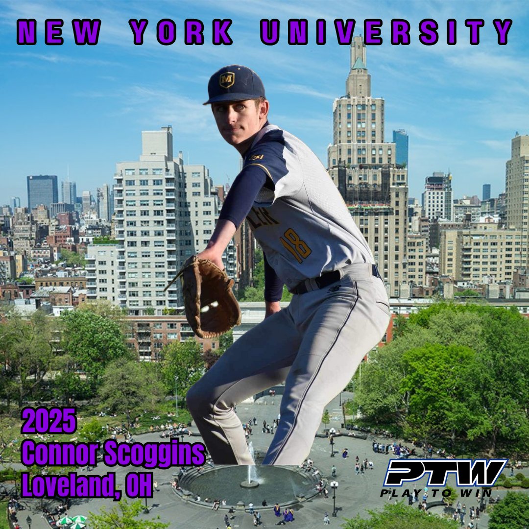 Play to Win (PTW) (@ptwsports) on Twitter photo Connor Scoggins (2025 - OH) is excited to be a Violet. He has committed to NYU.
<a href="/ConnorScoggins2/">Connor Scoggins</a>
<a href="/nyu_baseball/">NYU Baseball</a>
#itscooltobesmart Connor Scoggins (2025 - OH) is excited to be a Violet. He has committed to NYU.
<a href="/ConnorScoggins2/">Connor Scoggins</a>
<a href="/nyu_baseball/">NYU Baseball</a>
#itscooltobesmart