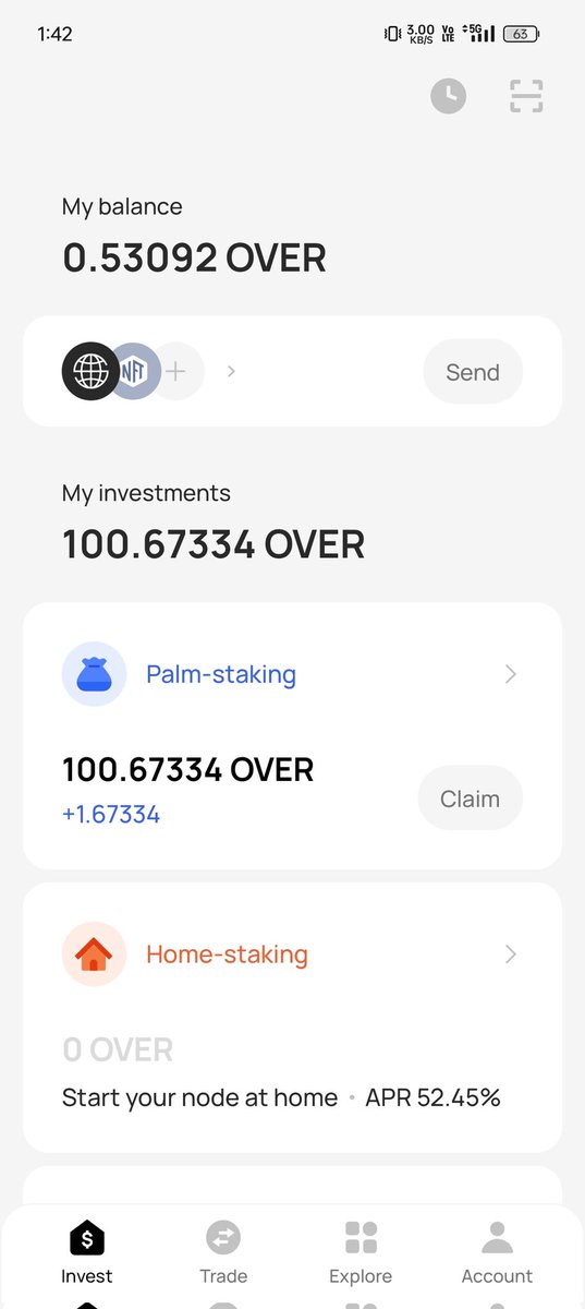 ishu0445's tweet photo. I did palm staking about  99 $OVER and ready to go moon #OverProtocol #OverAirdrop  
0x798db95fA57D50B41cEed1201Ba9A8d7c0E815D1 https://t.co/QDZK3n18uj