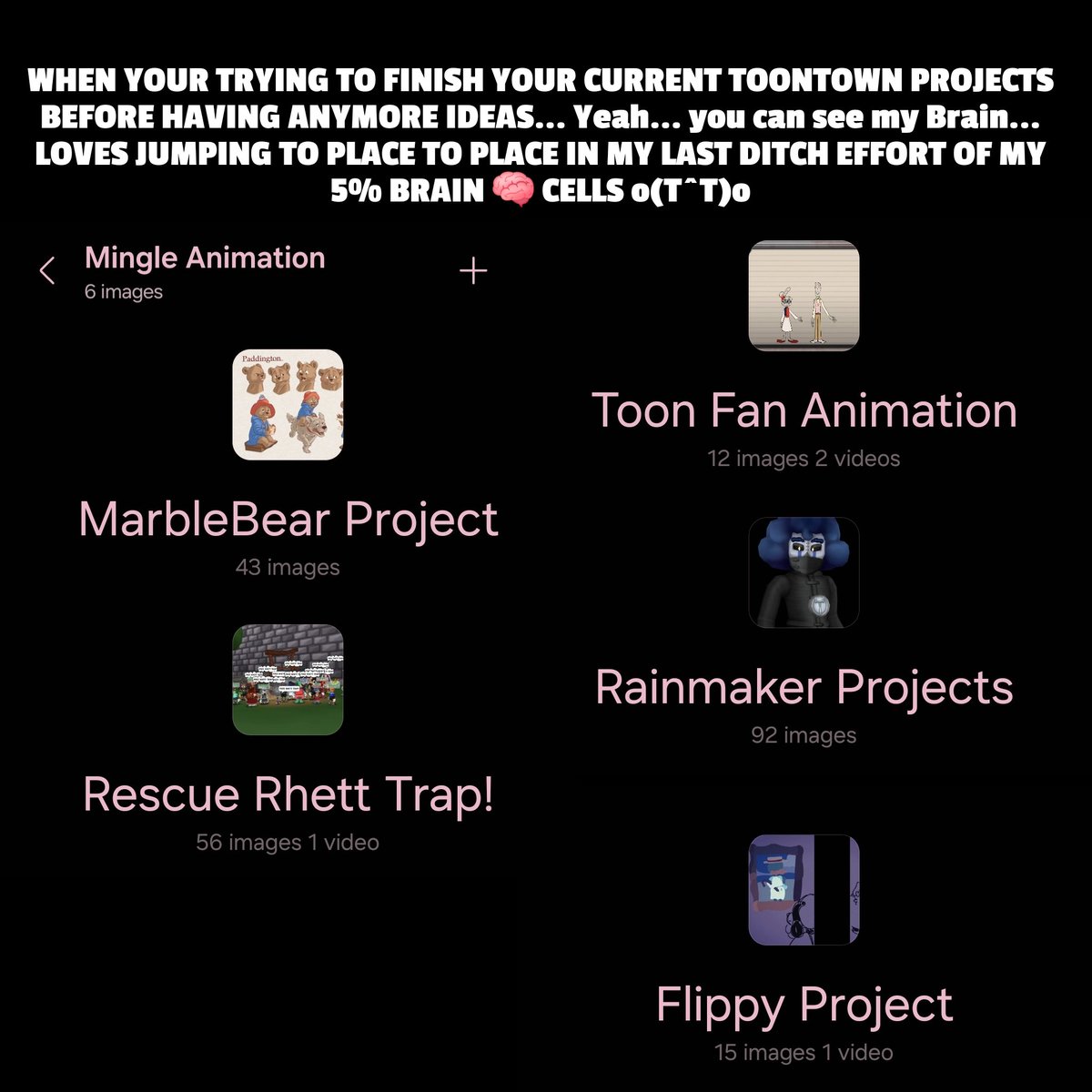 PLEASE BRAIN!!!
LET ME FINISH MY PROJECTS BEFORE MAKING ANYMORE IDEAS!!!

#ToontownCorporateClash #Toontown