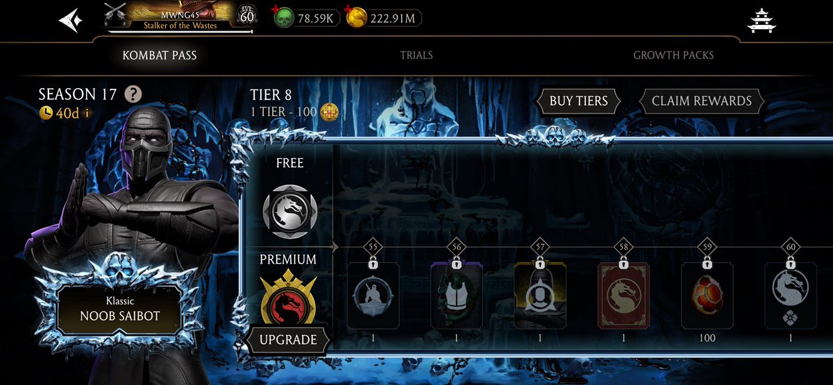 ManWithNoGame45's tweet photo. @MKMobileGame 2 copies of Kameo Klassic Noob Saibot in the Premium track of Season 17 #KombatPass 🤔 Team Death Mark is quite useful to have on tap as will be Team Regen, assuming Kraken Reptile’s KP also features a couple copies of his Kameo!#MKMobile https://t.co/nkjjSWAlkD