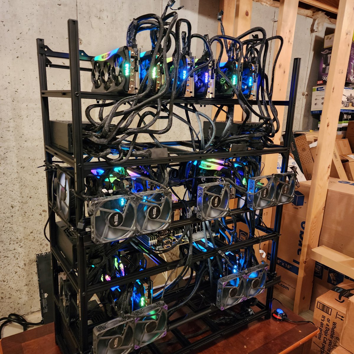 TheAhmadOsman's tweet image. LocalLLaMA Home Server Final Boss 😎